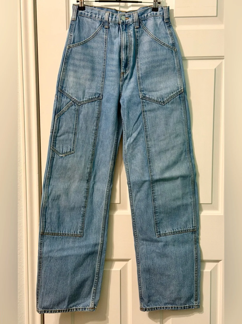 Re/Done Superhigh Workwear Carpenter Jean in Indigo Blue  - Size 27